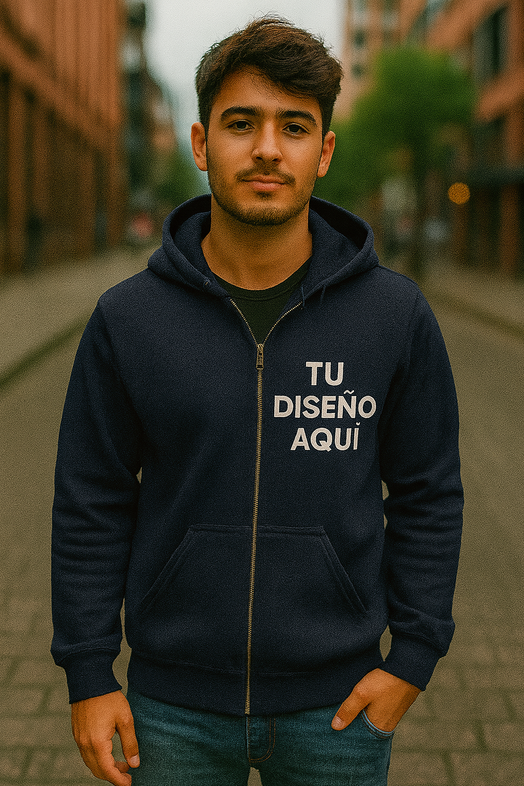 Hoodie Mónaco con Cremallera – Equipos y Empresas