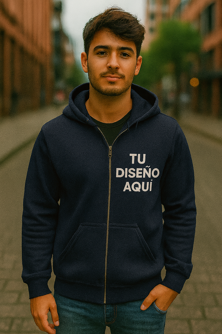 Hoodie Mónaco con Cremallera – Equipos y Empresas