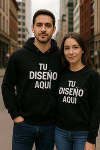 Hoodie Premium Personalizado para Parejas ❤️ (Sin Cremallera)